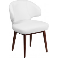 Flash Furniture BT-2-WH-GG Leather Lounge Chair in Walnut White